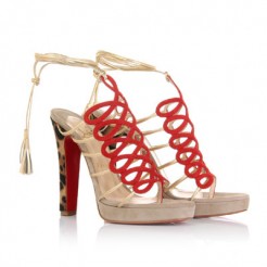 Replica Christian Louboutin Salsbourg 120mm Sandals Taupe Cheap Fake Shoes