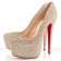 Replica Christian Louboutin Daffodile Strass 160mm Platforms Gold Cheap Fake Shoes