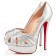 Replica Christian Louboutin Jenny 140mm Peep Toe Pumps Silver Cheap Fake Shoes