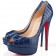 Replica Christian Louboutin Lady 140mm Peep Toe Pumps Navy Cheap Fake Shoes