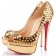Replica Christian Louboutin Lady 140mm Peep Toe Pumps Gold Cheap Fake Shoes