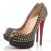 Replica Christian Louboutin Lady Peep Spikes 140mm Peep Toe Pumps Black Cheap Fake Shoes