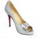Replica Christian Louboutin Glittered 120mm Peep Toe Pumps Silver Cheap Fake Shoes