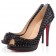 Replica Christian Louboutin Yolanda Spikes 120mm Peep Toe Pumps Black Cheap Fake Shoes