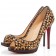 Replica Christian Louboutin Yolanda Spikes 120mm Peep Toe Pumps Leopard Cheap Fake Shoes