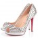 Replica Christian Louboutin Yolanda Spikes 120mm Peep Toe Pumps Silver Cheap Fake Shoes