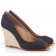 Replica Christian Louboutin Pepi 80mm Wedges Blue Cheap Fake Shoes