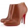 Replica Christian Louboutin Belle 100mm Ankle Boots Brown Cheap Fake Shoes