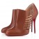 Replica Christian Louboutin Safety 100mm Ankle Boots Brown Cheap Fake Shoes