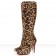 Replica Christian Louboutin Bourge 100mm Boots Leopard Cheap Fake Shoes