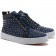 Replica Christian Louboutin Louis Spikes Sneakers Blue Cheap Fake Shoes