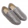 Replica Christian Louboutin Rollerboy Silver Spikes Loafers Grey Cheap Fake Shoes