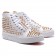Replica Christian Louboutin Louis Gold Spikes Sneakers White Cheap Fake Shoes
