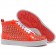 Replica Christian Louboutin Louis Spikes Sneakers Orange Cheap Fake Shoes