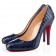 Replica Christian Louboutin Ron Ron 100mm Pumps Navy Cheap Fake Shoes