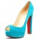 Replica Christian Louboutin Bambou 140mm Peep Toe Pumps Blue Cheap Fake Shoes