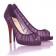 Replica Christian Louboutin Champagne Chiffon Ambrosina 120mm Peep Toe Pumps Purple Cheap Fake Shoes