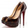 Replica Christian Louboutin Tortoise Shell Print 140mm Peep Toe Pumps Red Cheap Fake Shoes