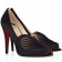 Replica Christian Louboutin Papilipi 100mm Peep Toe Pumps Black Cheap Fake Shoes