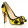 Replica Christian Louboutin Very Brode 120mm Peep Toe Pumps Yellow Cheap Fake Shoes