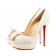 Replica Christian Louboutin Greissimo 140mm Peep Toe Pumps White Cheap Fake Shoes