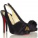 Replica Christian Louboutin Very Noeud 120mm Slingbacks Black Cheap Fake Shoes