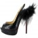 Replica Christian Louboutin Lady Fur 140mm Slingbacks Black Cheap Fake Shoes