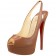 Replica Christian Louboutin Lady Peep 140mm Slingbacks Brown Cheap Fake Shoes