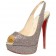 Replica Christian Louboutin Lady Peep 140mm Slingbacks Silver Cheap Fake Shoes