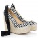 Replica Christian Louboutin Formentera Gingham 140mm Wedges Black/White Cheap Fake Shoes