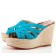 Replica Christian Louboutin Crepon 100mm Wedges Turquoise Cheap Fake Shoes