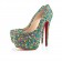 Replica Christian Louboutin Highness Strass 160mm Peep Toe Pumps Multicolor Cheap Fake Shoes