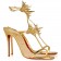 Replica Christian Louboutin Lady Max 100mm Special Occasion Gold Cheap Fake Shoes