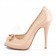Replica Christian Louboutin Angelique 120mm Peep Toe Pumps Nude Cheap Fake Shoes