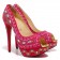 Replica Christian Louboutin Bollywoody 140mm Peep Toe Pumps Hot Pink Cheap Fake Shoes