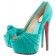 Replica Christian Louboutin Lady Gres 160mm Peep Toe Pumps Turquoise Cheap Fake Shoes